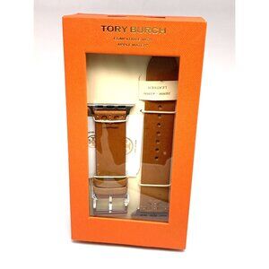 Tory Burch Apple Watch Band Case Size 38-45mm Brown Leather Strap TBS0100E